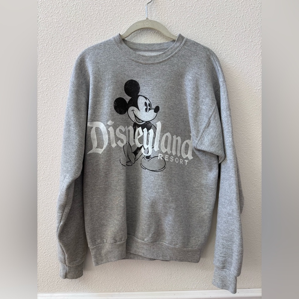 Hanes Gray Crewneck Sweater with Mickey Mouse